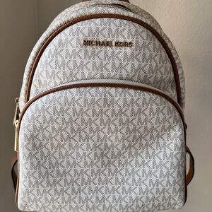 Used Michael Kors Abbey Large Logo Backpack